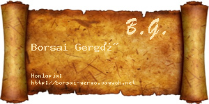 Borsai Gergő névjegykártya