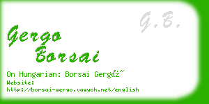gergo borsai business card